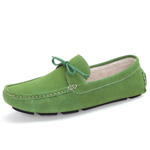 Mens Winter Slip on Loafers Casual Moccasins Shoes Driving Fur Inside Flats New - Picture 3 of 17