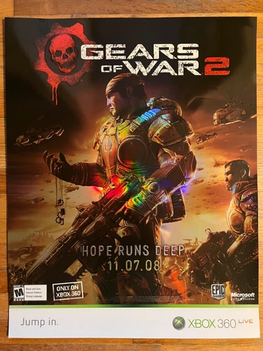 🔥 Lot of 2 Microsoft XBOX 360 Vintage Video Game PROMO Posters 🔥