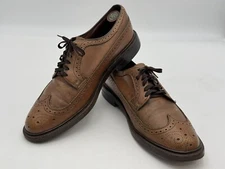 VTG Hanover Wingtip Dress Shoes Mens 10 D/B Longwing Blucher Brown Leather USA