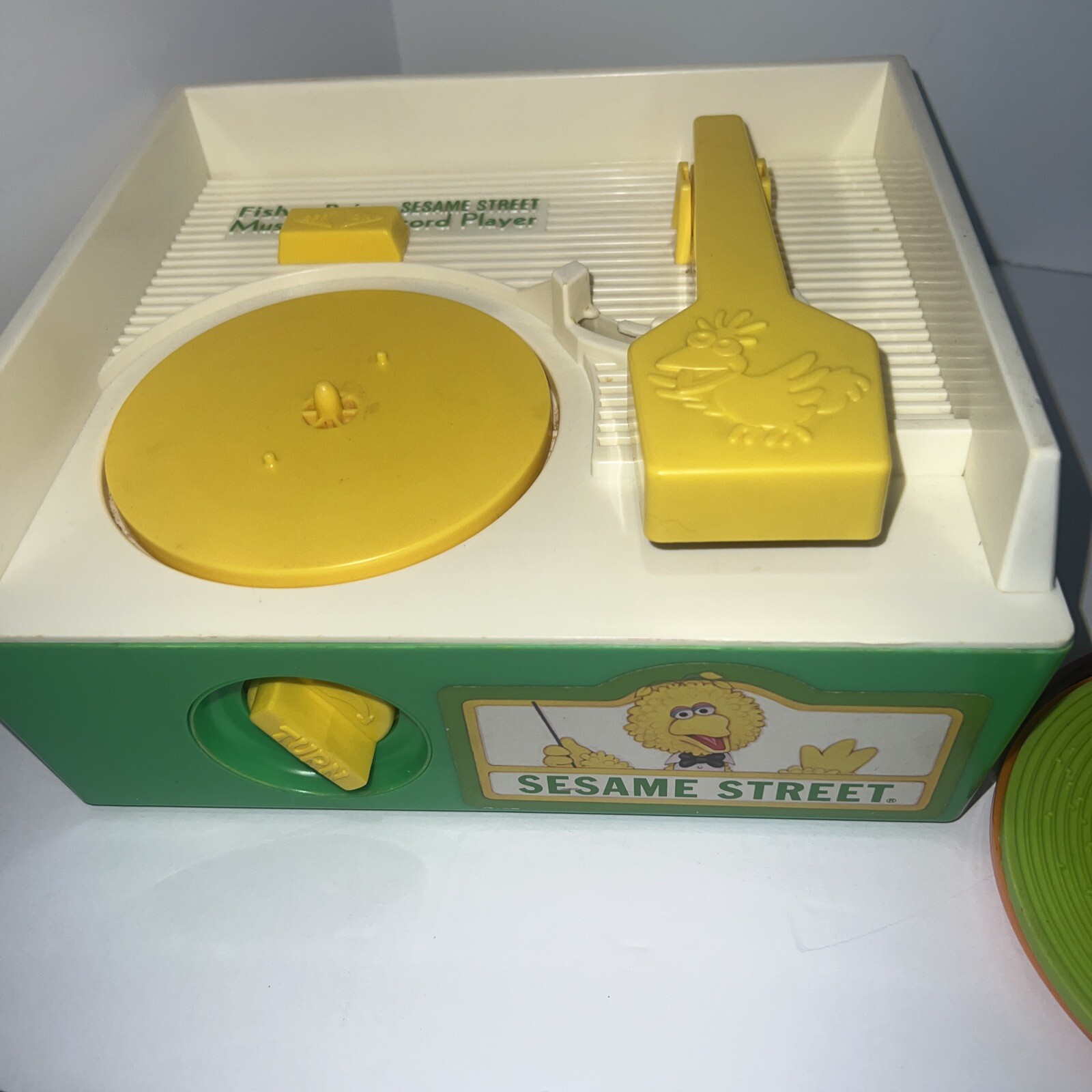 Vintage 1984 Fisher Price Sesame Street Music Box Record Player With 4