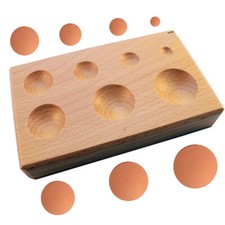 Wood Dapping Block Wooden Metal Forming Round Shape Jewelry Doming Tool 7 Sizes