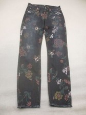 7 For All Mankind Size 26 Womens Floral Cotton Blend Stretch Straight Jeans 362