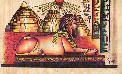 Handmade Egyptian Papyrus with vivid color designs.