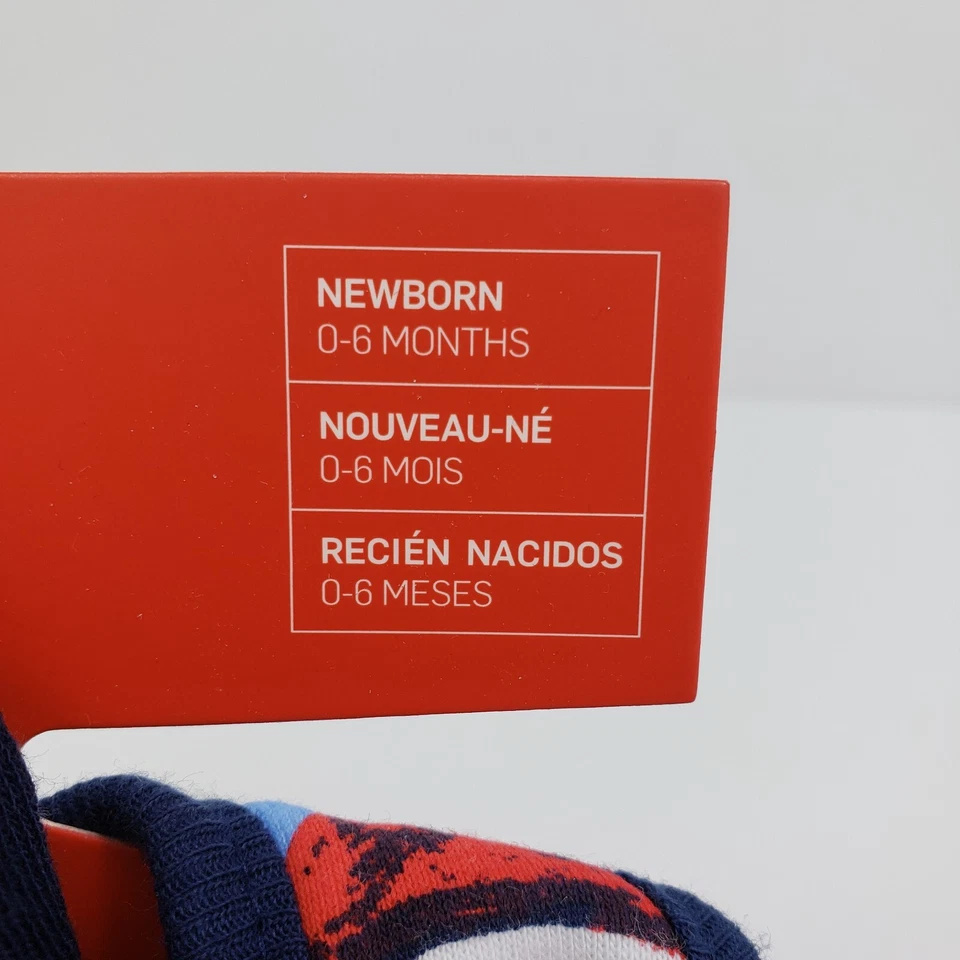 Nike Bebé Infante Niños Talla 0-6 Meses Azul Rojo Babero Botines Calcetines Conjunto de 2 Piezas Foto 2 de 3