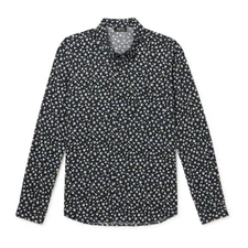 A.P.C. Paul Cotton Corduroy Velvet Floral Regular Fit Button Down Shirt 2XL /103