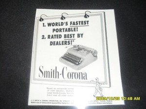 Vintage 1951 Smith-Corona Typewriter LAMINATED Print Ad