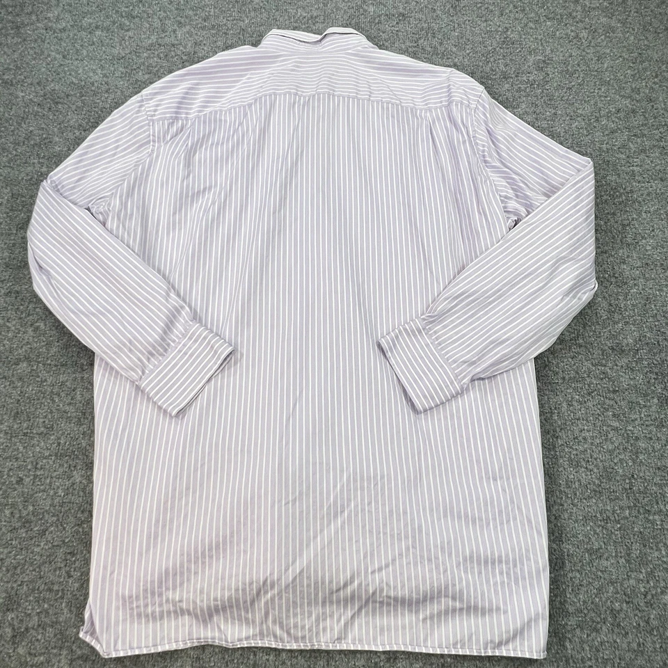 Solemare Maus Hoffman Shirt Mens XL Lavender Purple Striped Dress Shirt Italy - Image 3 of 4