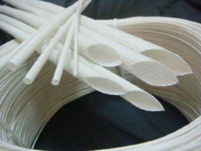 1-50mm White Fibreglass Sleeving High Temperature Fiber Glass Wire Tube 600°C