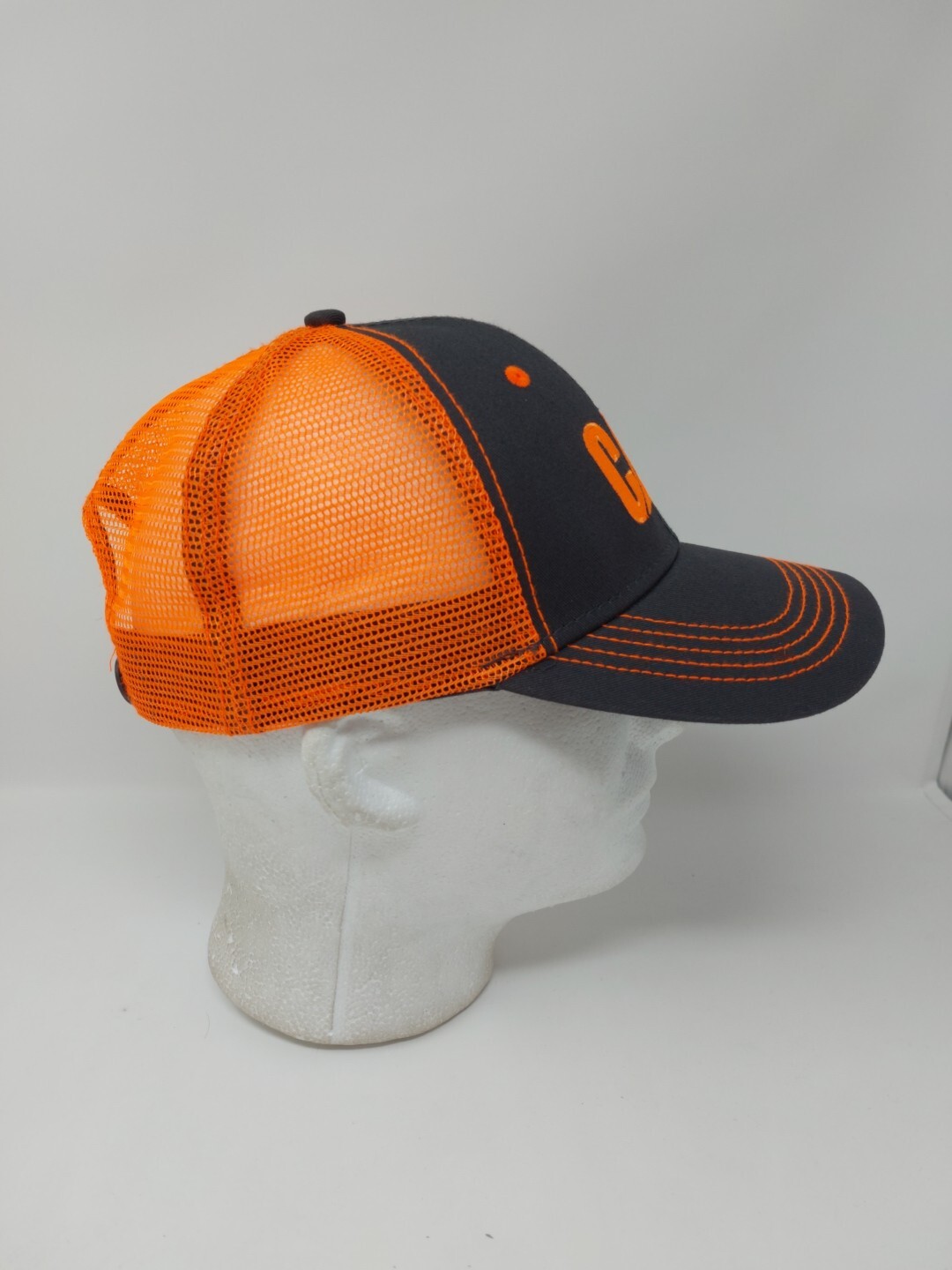 CAT Snapback Hat Adjustable Mesh Back Cap Gray Hu… - image 5