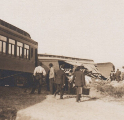 Train Wreck Railroad Accident RPPC Postcard People Transportation Palatka