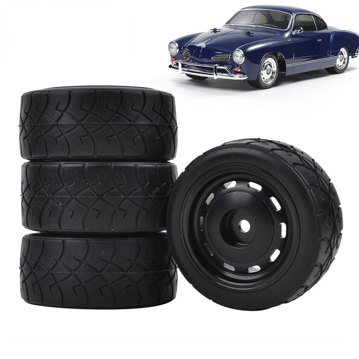 Tamiya M03 M04 M05 M06 SW-01 Mini M-Chassis Aluminum Wheels with Rubber Tires  