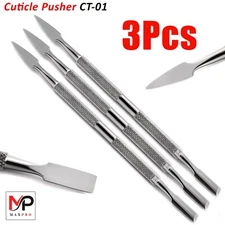 3Pcs Stainless Steel Nail Art Manicure Cuticle Spoon Pusher Remover Tool Set New