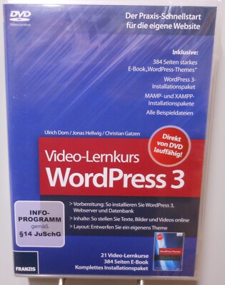 WordPress 3 Video Lernkurs PC/Mac Anwender Software DVD Website gestalten #T404