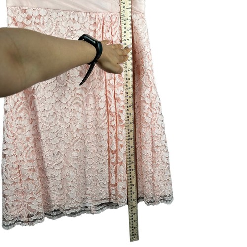Parfait rosa Netz Spitze trägerlos gerafft formell Minikleid 4 Kokette Fee - Bild 7 von 8