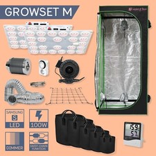 Growbox LED spettro completo 200W - set completo di coltivazione con scarico aria e filtro Indoor 25