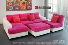 4PC New Modern Microfiber Sectional Sofa Set S117A (Custom Options Available)