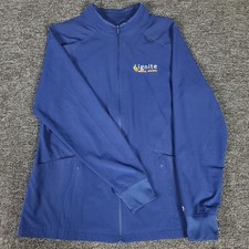 Ignite Medical Resorts Jacket Womens Medium Blue Full Zip 4 Pocket Warm Up Scrub