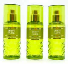3 Bath & Body Works GUILTY AS FIG Mini Fragrance Mist Spray Travel Size 2.5 oz