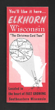 BROCHURE:  ELKHORN, WISCONSIN - THE CHRISTMAS CARD TOWN - MAP, WELL-ILLUSTRATED