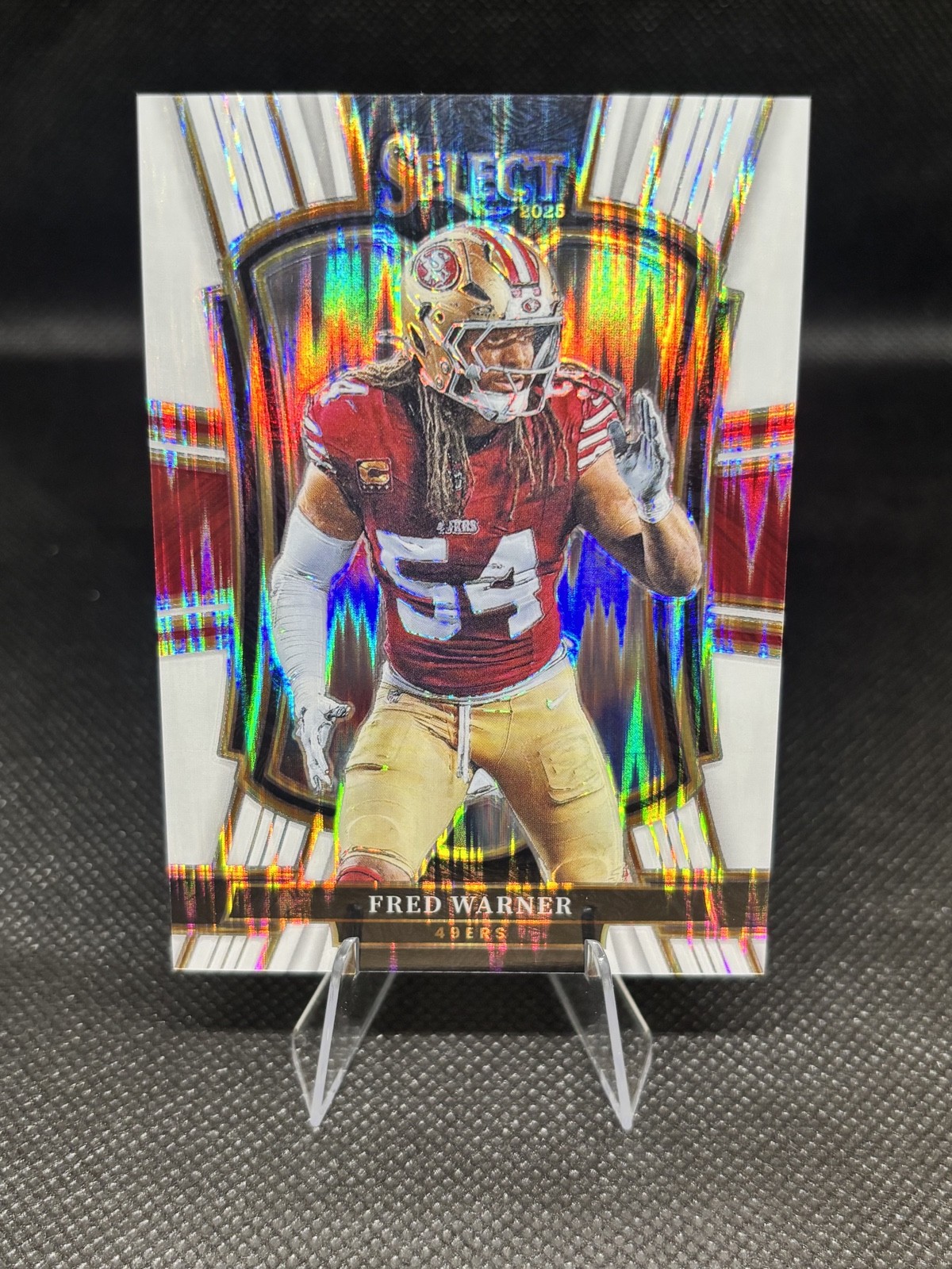 Fred Warner 2025 Panini Select - Premier Level #118 White Shock Prizm /799