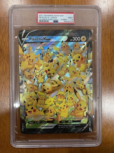 2021 POKEMON SWSH BLACK STAR PROMO CELEBRATIONS JUMBO PIKACHU V-UNION PSA 9