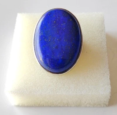 Bague en Lapis Lazuli sur Argent Sterling 925 - Taille 56. - Photo 1/3