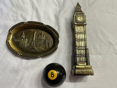 Vintage London Souvenir Lot Big Ben Paperweight Thomas Howard Brass Ashtray