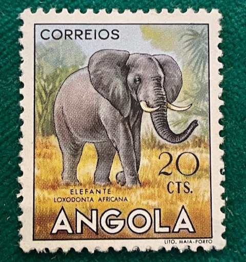 1953 Angola vintage 20 Centavo Elephant stamp - Mint Hinged - please see photos