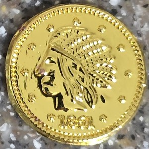 1861 .5G 22K California Gold Plated 1/4 Fractional Xnumia Novelty Coin