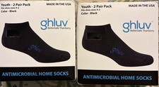 2 Packs Youth Size 9  2 Antimicrobial Black Ankle Socks