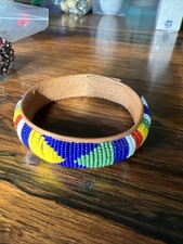 African Leather Beaded Bracelet