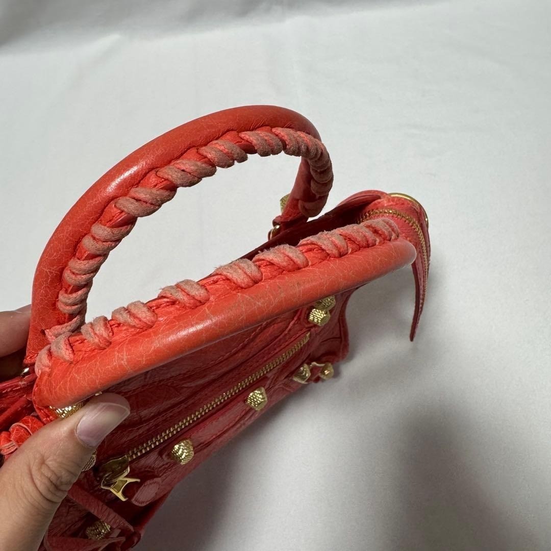 Balenciaga Giant Mini City Bag Pink Leather Shoulder Handbag 309544 thumbnail 16