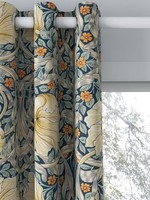 Morris & Co. Pimpernel Pair Thermal Lined Eyelet Curtains 228 x 137cm - Teal A
