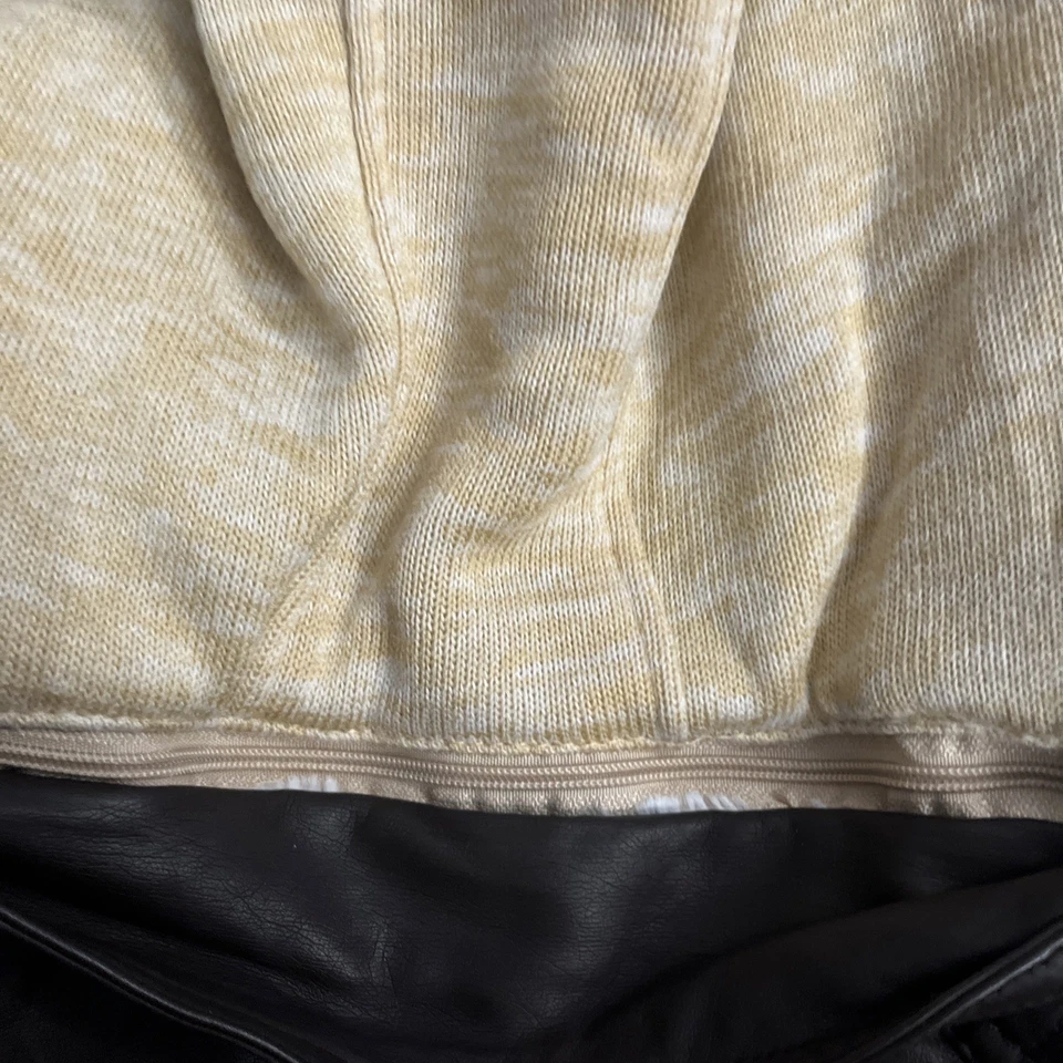 Chaqueta de moto YMI de cuero MARRÓN con capucha extraíble y forro polar suave 2XL NUEVA Foto 3 de 4