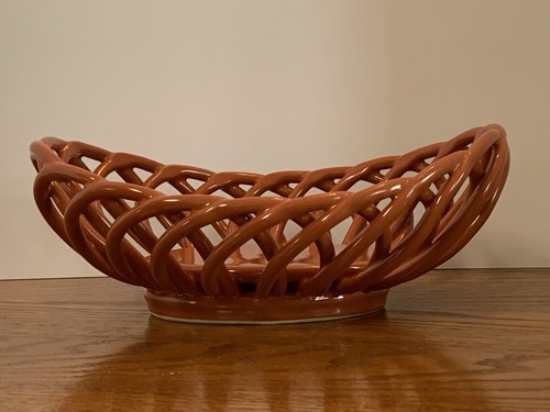 EUKALYPTUS STEINZEUG 10,5" Karamell Oval Brotkorb Ofen Zu Tisch/Obstschale - Bild 2 von 14