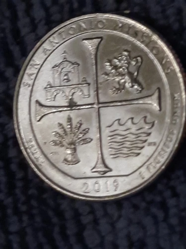 2019P ATB Texas San Antonio Missions Cross Die Break Chip Mint Error Coin
