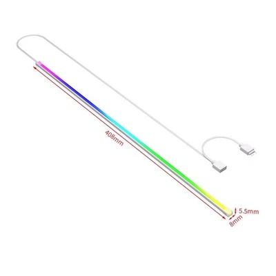 MARKENLOS Anpassbarer 408mm RGB LED Streifen für Gaming PC mit adressierbaren Funktionen