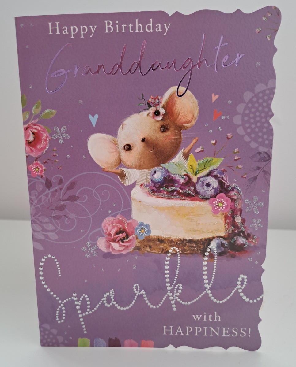 Happy Birthday Granddaughter Card. Sparkle With Happiness. 19x13cm