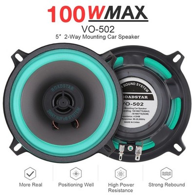2PCS 5 Inch 100W Car HiFi Coaxial Speaker Door Audio Music Stereo Loudspeaker US