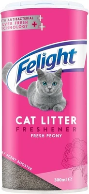 Felight Antibacterial Cat Litter Freshener Powder Peony Tray Deodoriser 300ml - Image 1 of 4