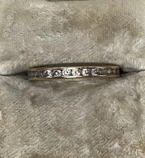 14K Genuine White Topaz Eternity Ring