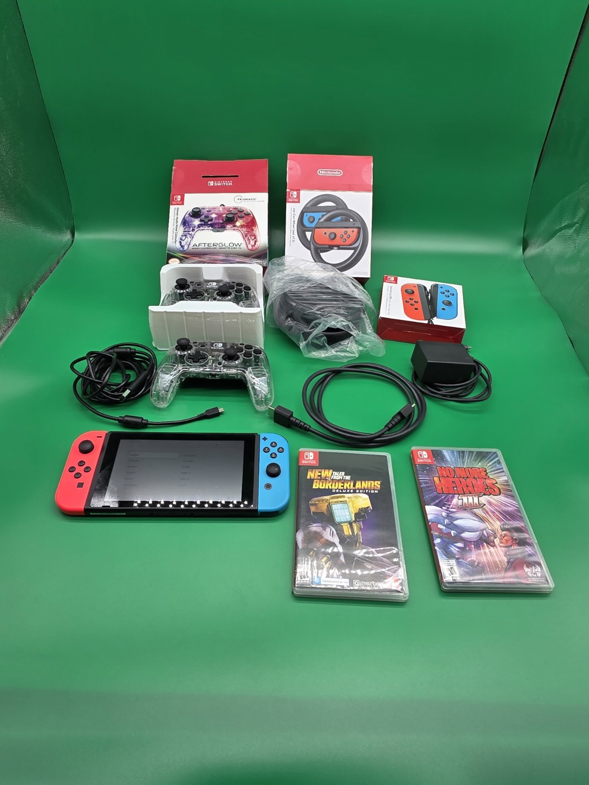 Nintendo HAC-001 32GB Switch Console - Black Console  Bundle 3 Games Controlls