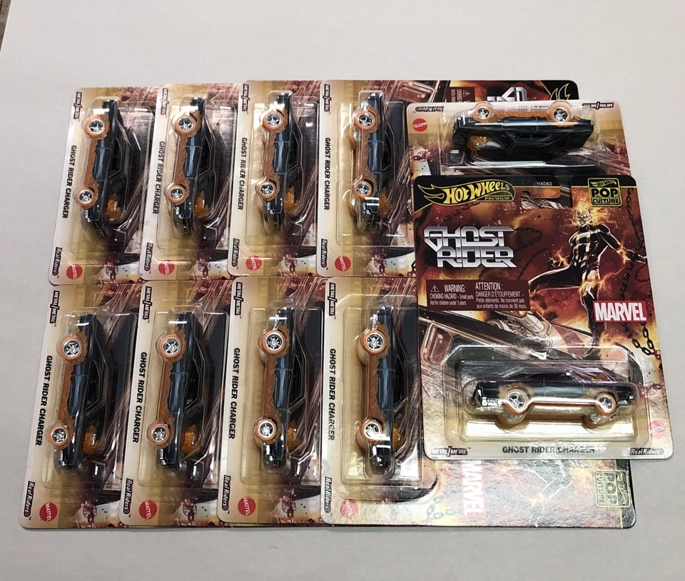 LOTE DE 10 CARGADOR REALRIDERS HOT WHEELS PREMIUM CULTURA POP MARVEL GHOST RIDER Foto 2 de 3