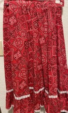 Rockmount Skirt Red Bandana Print Made In USA Sz Custom Fit See Details VTG