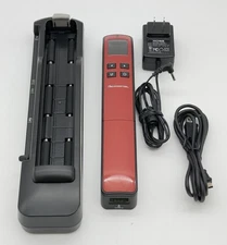 Pandigital Handheld Wand Scanner Red PANSCN09RD Dock, 2GB Micro SD Cables TESTED