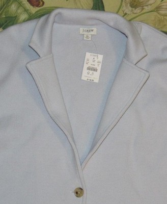 J CREW Blue Cotton Knit Sweater Blazer XL NWT