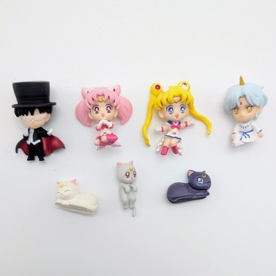 Complete 7-Piece Bandai Hugcot Sailor Moon Eternal Vol 1 Cable Figures Set Loose