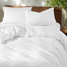 100 Cotton King Size Duvet Covers - 600 Thread King 104" x 90" 01 - White
