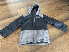 Columbia Boys XS 6/7 Puffer Jacket, Hooded Full Zip, Colorblock Black, Gray