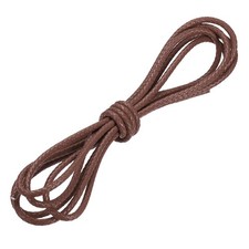 5mm Braided Leather Cord Round Braided Faux Cord, Brown, 3.3 Yard